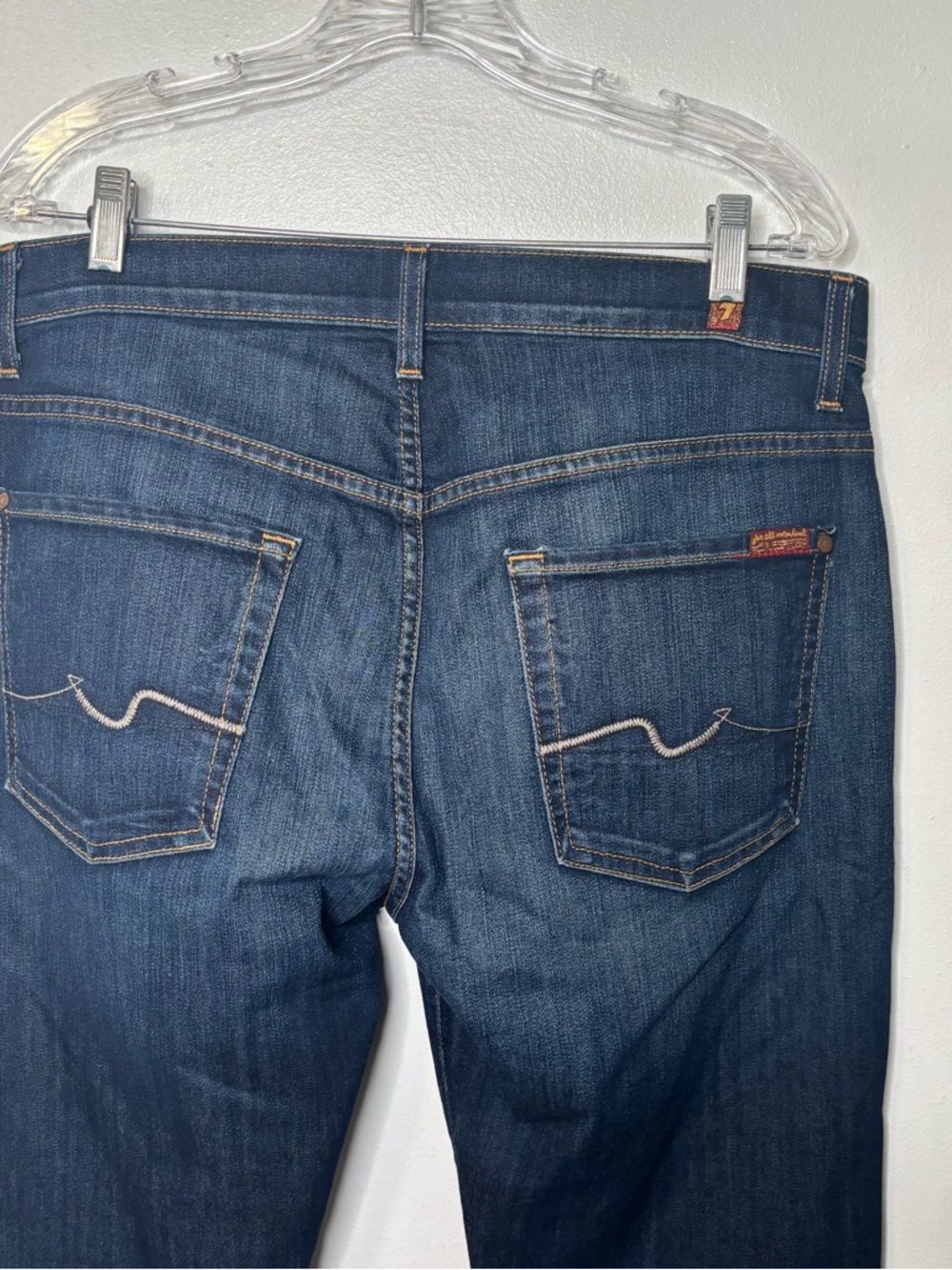 7 For All Mankind Jeans Men’s 32 Dark Blue Denim The Straight Leg - Picture 5 of 10